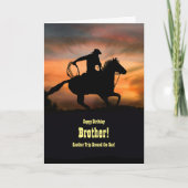 Broer Birthday Cool Country Western Horse Kaart (Voorkant)