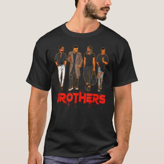 Broer Black Hispanic Kaukasiic Mannen Friends Brot T-shirt (Voorkant)