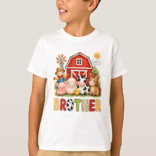 Broer Boerderij Koe 1e Verjaardag Meisje Jongen Ma T-shirt