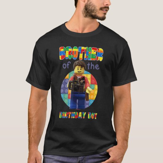 Broer Brick Builder Blokken Meester Bouwer T-shirt (Voorkant)