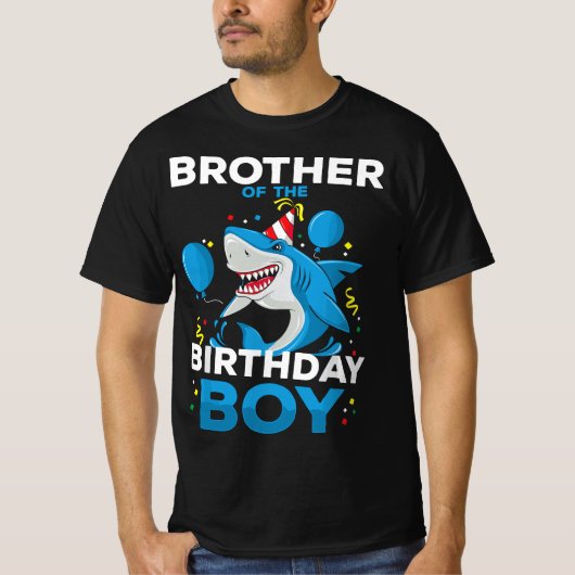 Broer Bro van de Birthday Boy Shark Ocean Matchi T-shirt (Voorkant)