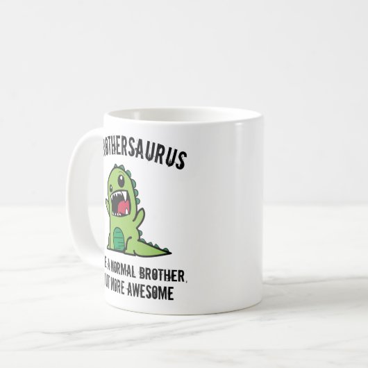 Broer Cadeau, Broer Mok, Dinosaur Brother Saurus Koffiemok (Voorkant links)