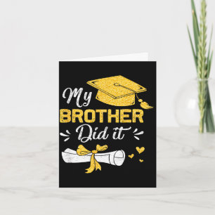 Broer deed grappige afstuderen trotse broer kaart