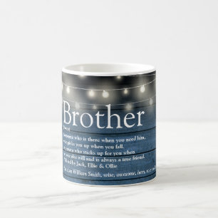 Broer definitie blauwe roestige houten slingerlich koffiemok