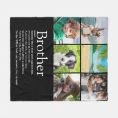 Broer Definitie Cool Plezierige Fotocollage Fleece Deken (Voorkant (Horizontaal))