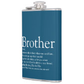 Broer definitie spreuk leuk blauw heupfles (Links)