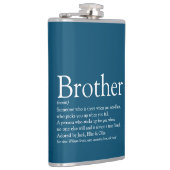 Broer definitie spreuk leuk blauw heupfles (Rechts)