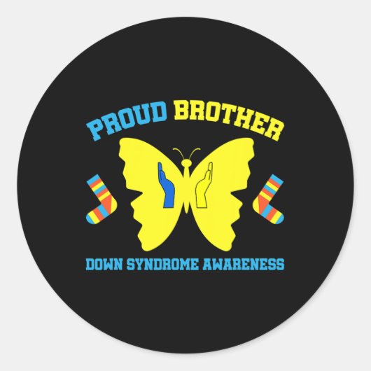 Broer Down Syndroom Bewustzijn Ronde Sticker (Voorkant)