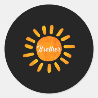 Broer eerste reis rond de zon familie vakantie ronde sticker