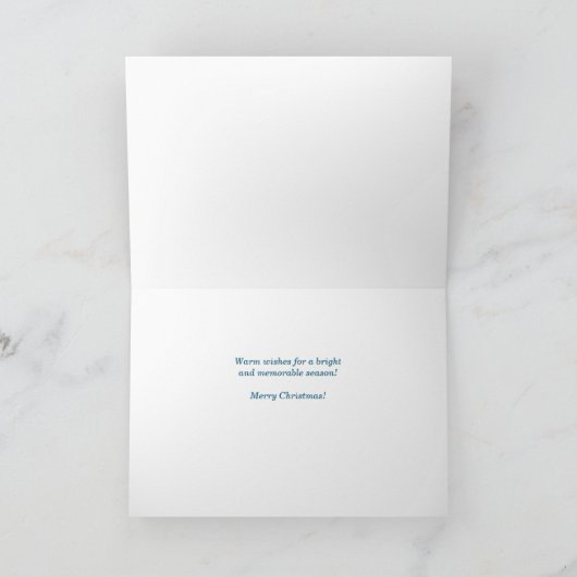 Broer- en familieblauw- en goudkerstcadeautjes feestdagen kaart (Binnen)