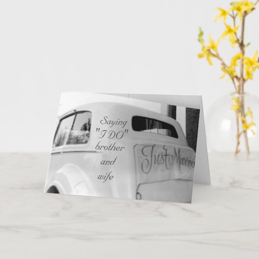 **BROER EN NIEUWE VROUW** OP TROUWDAG KAART (Gele Bloem)