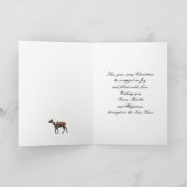 Broer en partner, Kerstscène met rendieren Feestdagen Kaart (Binnen)