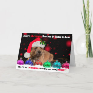 Broer en schoonzus Grumpy Border Terrier Hond Feestdagen Kaart