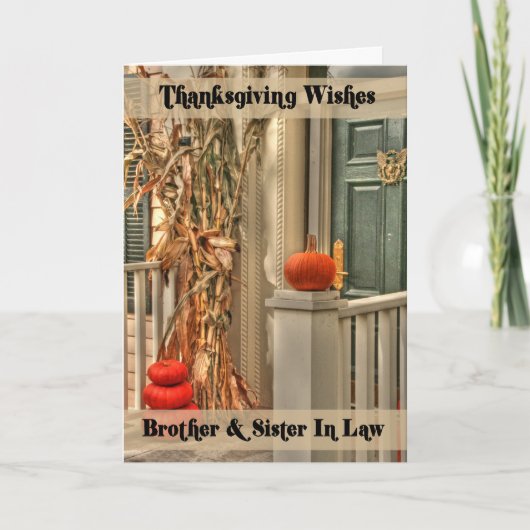 Broer en schoonzus Happy Thanksgiving Feestdagen Kaart (Voorkant)