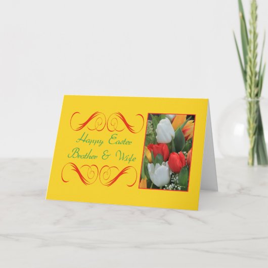 Broer en vrouw: Happy Easter Feestdagen Kaart (Voorkant)