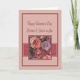 Broer en vrouw Happy Valentijnsdag Rozen Feestdagen Kaart