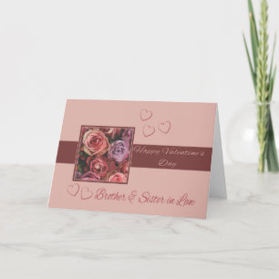 Broer en vrouw Happy Valentijnsdag Rozen Feestdagen Kaart