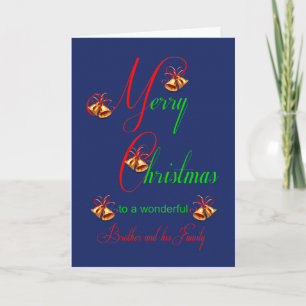 Broer en zijn familie kerstballen feestdagen kaart