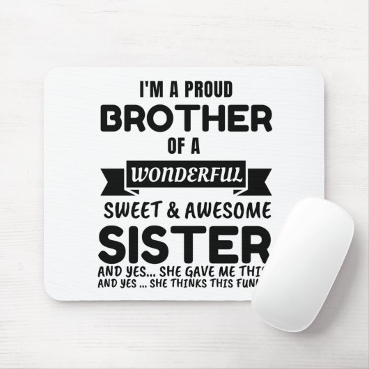 Broer en zijn Geweldige zuster Muismat (Met muis)