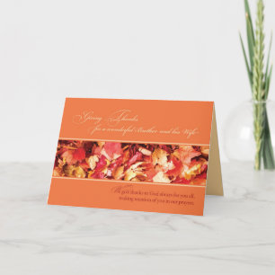 Broer en zijn vrouw Thanksgiving Religious, Vertre Feestdagen Kaart