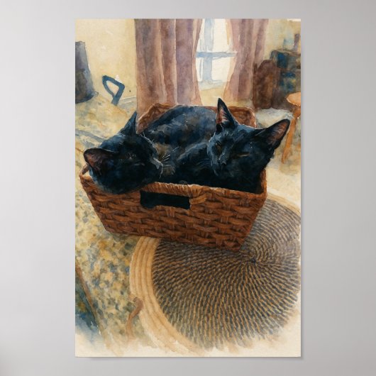 Broer en zus Cat Love Poster (Voorkant)