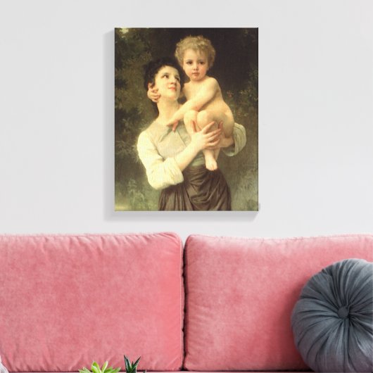 Broer en Zus door William Adolphe Bouguereau Canvas Afdruk (Insitu (Woonkamer))