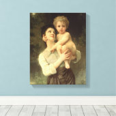 Broer en Zus door William Adolphe Bouguereau Canvas Afdruk (Insitu (Houten vloer))