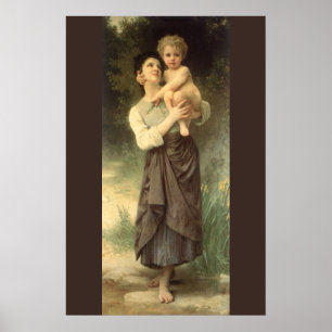 Broer en Zus door William Adolphe Bouguereau Poster