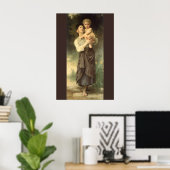 Broer en Zus door William Adolphe Bouguereau Poster (Thuiskantoor)