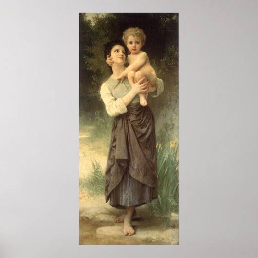 Broer en Zus door William Adolphe Bouguereau Poster (Voorkant)
