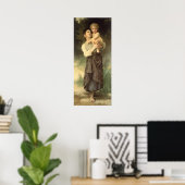 Broer en Zus door William Adolphe Bouguereau Poster (Thuiskantoor)