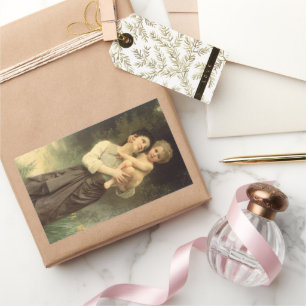 Broer en Zus door William Adolphe Bouguereau Rechthoekige Sticker