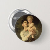 Broer en Zus door William Adolphe Bouguereau Ronde Button 5,7 Cm (Voorkant /achterkant)