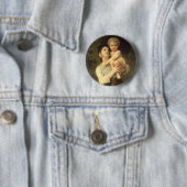 Broer en Zus door William Adolphe Bouguereau Ronde Button 5,7 Cm (In situ)