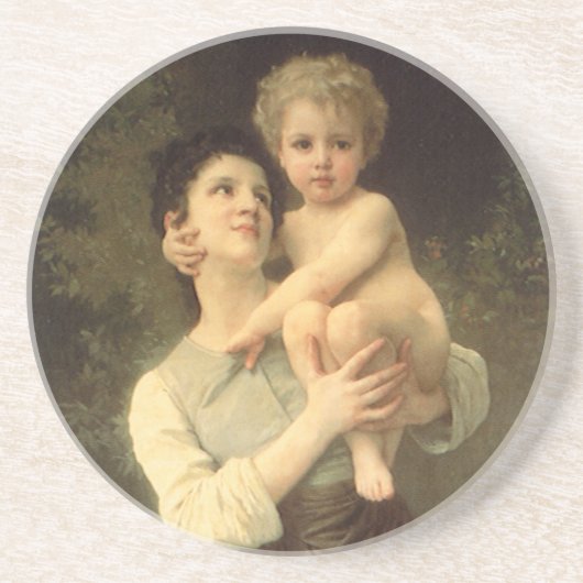Broer en Zus door William Adolphe Bouguereau Zandsteen Onderzetter (Voorkant)