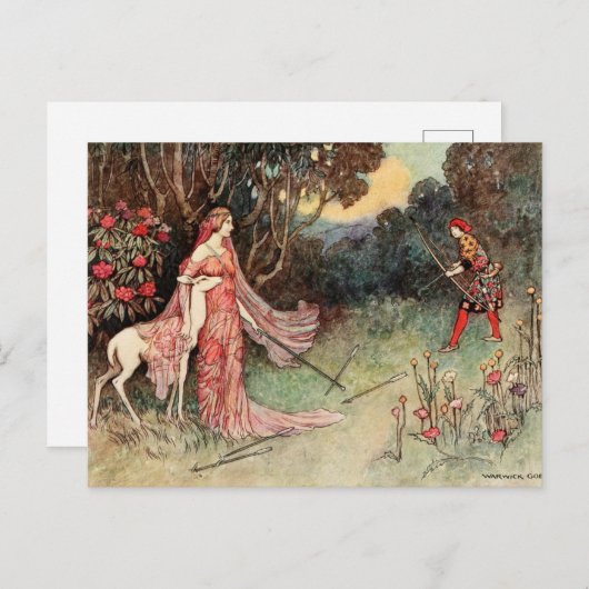 Broer en zus Grimm - sprookje Warwick Goble Briefkaart (Voorkant / Achterkant)