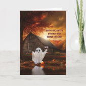 Broer en zus in de wet Happy Halloween Kaart (Voorkant)
