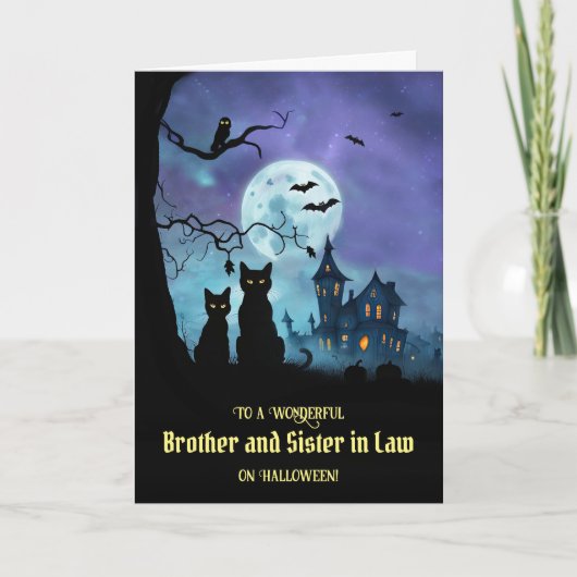 Broer en zus in de wet Happy Halloween Schattige C Kaart (Voorkant)