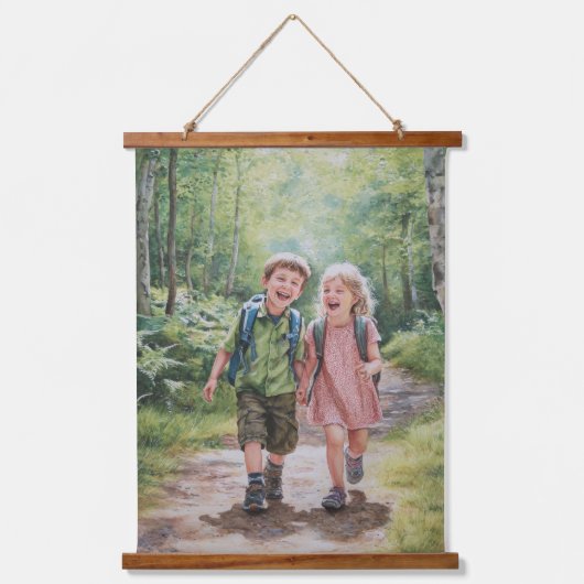 Broer en zus Liefde Hangend Wandkleed (Voorkant)