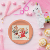 broer en zus op weg naar school papieren bordje (Feest)