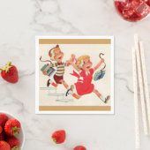 broer en zus op weg naar school servet (Insitu)