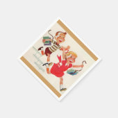 broer en zus op weg naar school servet (Hoek)