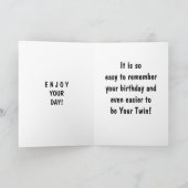 BROER EN ZUS TWEELINGVERJAARDAG KAART (Binnen)