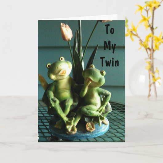 BROER EN ZUS TWEELINGVERJAARDAG KAART (Gele Bloem)