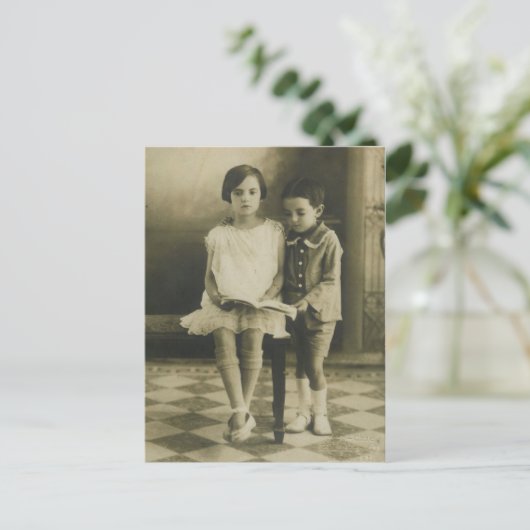 broer en zuster briefkaart (Staand voorkant)