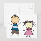 Broer en zuster briefkaart (Voorkant / Achterkant)