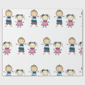 Broer en zuster cadeaupapier (Vlak)