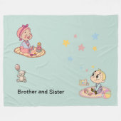 Broer en zuster fleece deken (Voorkant (Horizontaal))