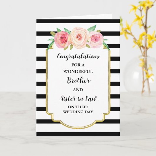 Broer en Zuster in de Wet Gefeliciteerd Kaart (Gele Bloem)