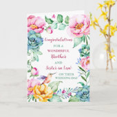 Broer en Zuster in de Wet Gefeliciteerd Kaart (Gele Bloem)